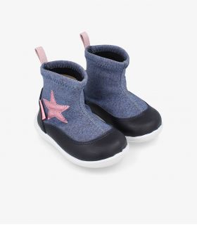 Bota piel auténtica licra