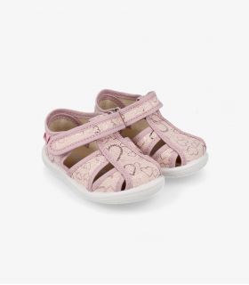 Sandalia lona velcro amore