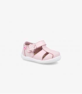 Sandalia piel flor